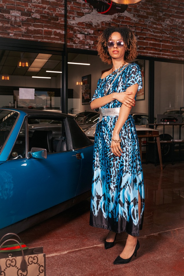 Robe Tropézienne - Bleue Léopard