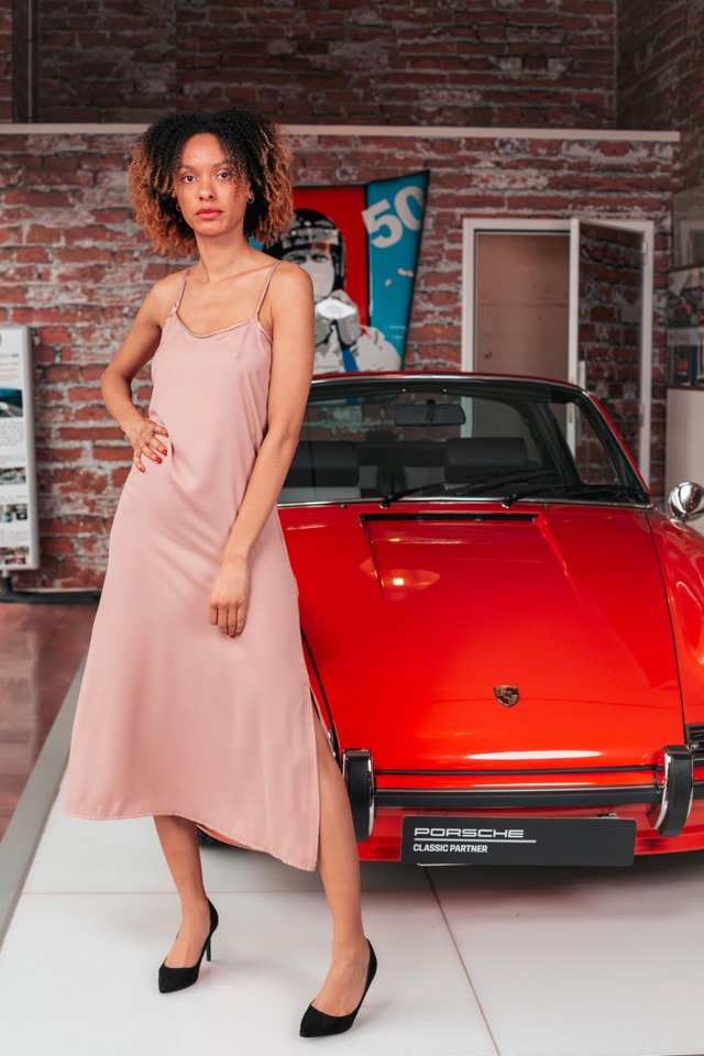 Robe la Parisienne rose poudré M23