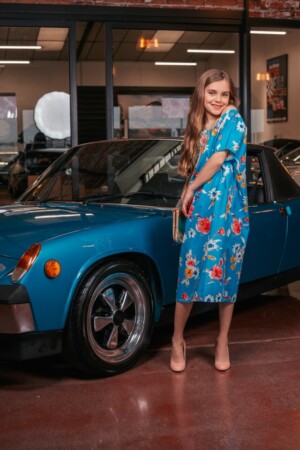 Robe Fidji Courte - Bleue à Fleur