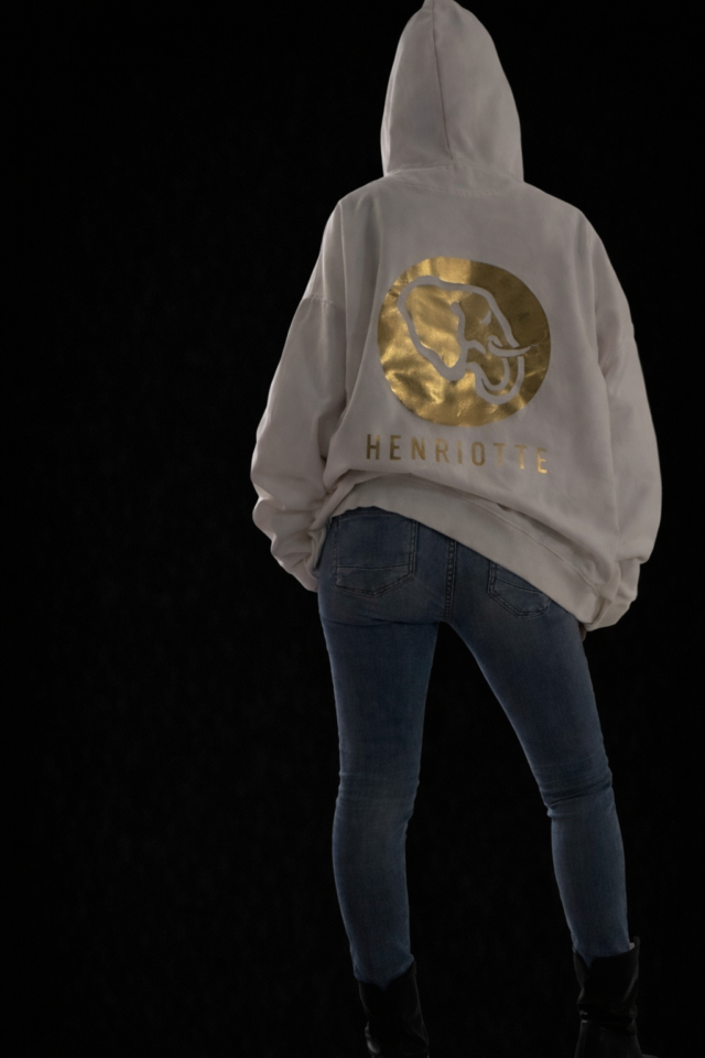 Sweat-Shirt Oversize Signature - Blanc et Or