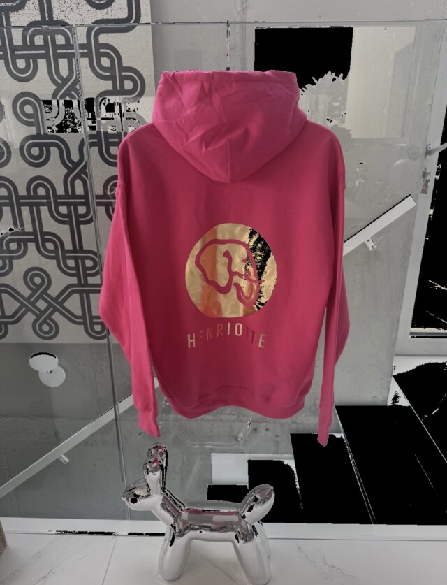 Sweat-shirt-rose fushia-doré